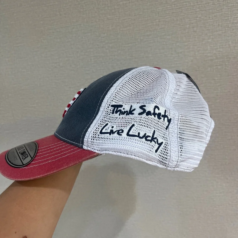 Standard 2T Vintage 3 Adjustable Hat, White Hat/3D USA Flag Clover - Picture 3 of 10